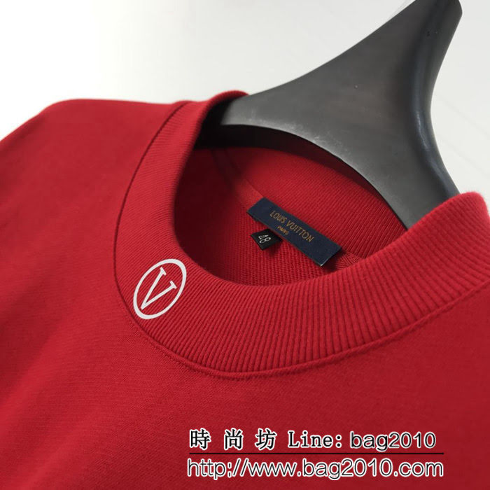 LV路易威登 18FW秋冬新款 領口小V字母 背後logo印花 純棉衛衣 情侶款 ydi1710